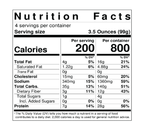 Nutritional Label