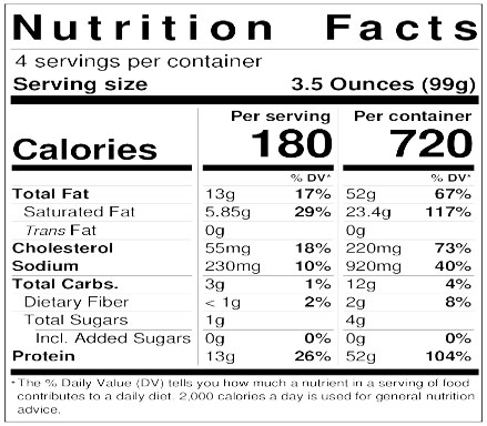 Nutrition Facts for Artisan Bolognese Sauce - 14oz
